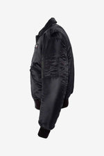 Men's black recycled nylon bomber jacket - Image n°8