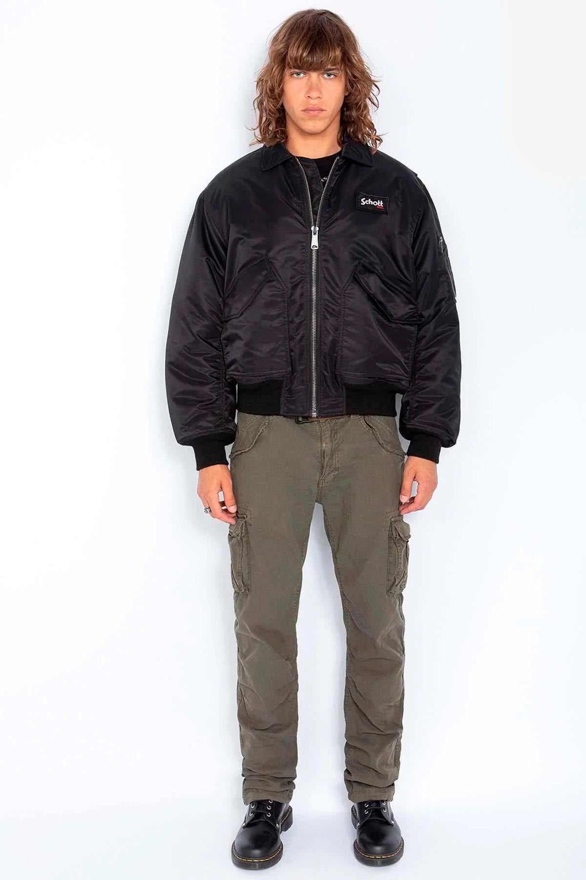 Men's black recycled nylon bomber jacket - Image n°5