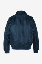 Navy blue recycled nylon bomber jacket - Image n°4