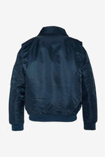 Navy blue recycled nylon bomber jacket - Image n°4