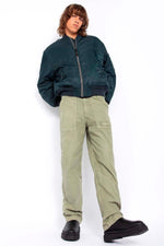 Navy blue MA-1 bomber jacket in recycled nylon - Image n°2