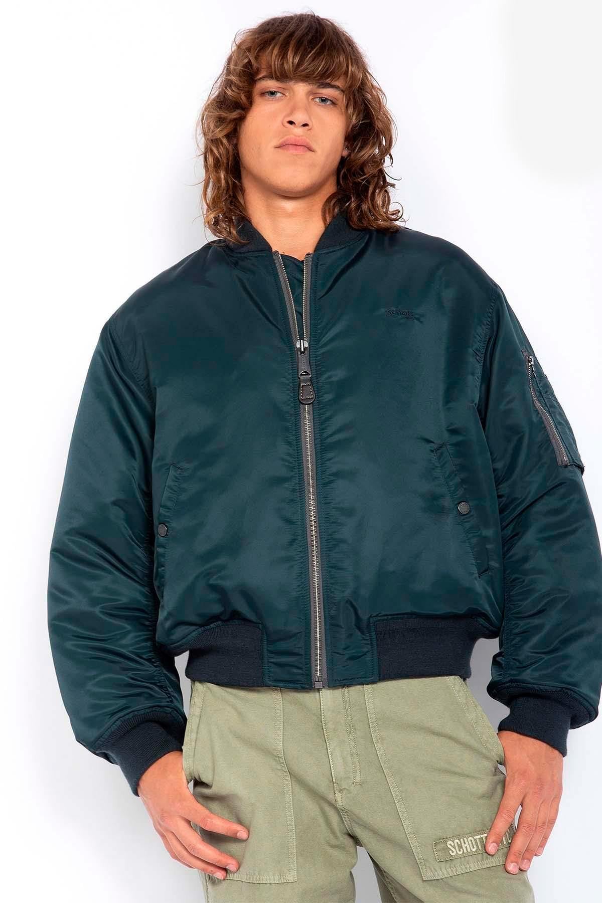 Navy blue MA-1 bomber jacket in recycled nylon - Image n°3