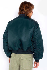 Navy blue MA-1 bomber jacket in recycled nylon - Image n°4
