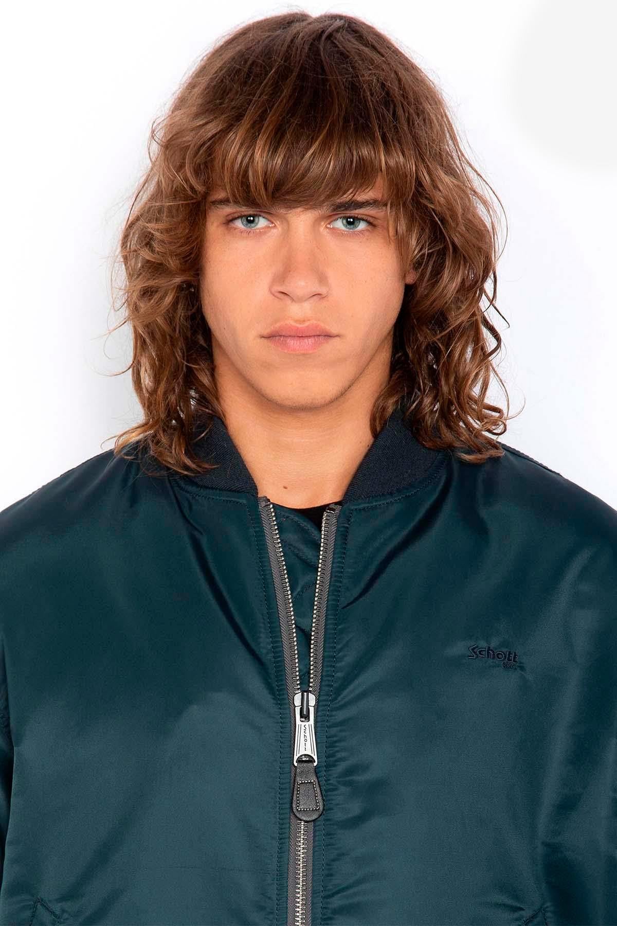 Navy blue MA-1 bomber jacket in recycled nylon - Image n°9