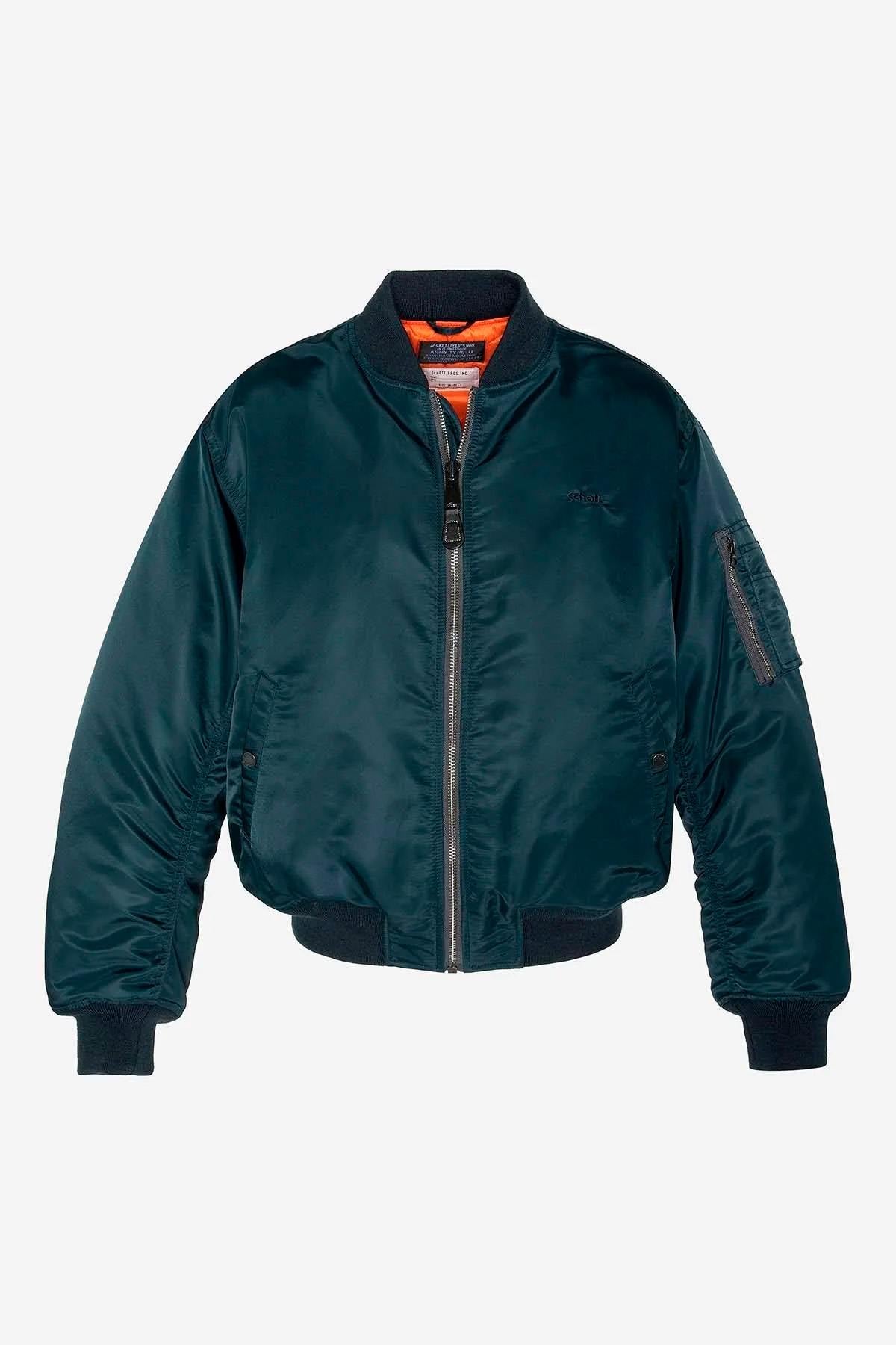 Navy blue MA-1 bomber jacket in recycled nylon - Image n°6