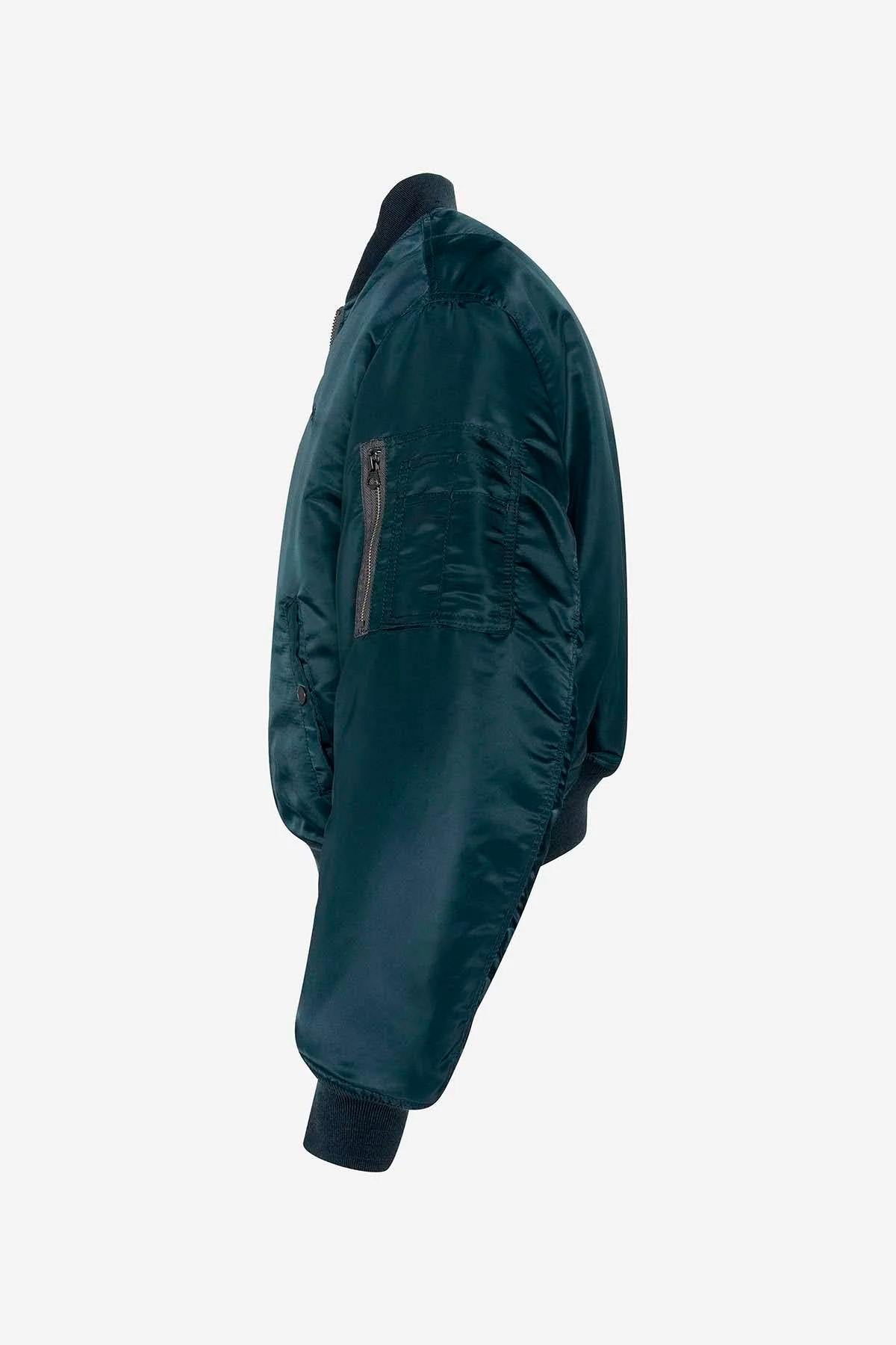 Navy blue MA-1 bomber jacket in recycled nylon - Image n°7