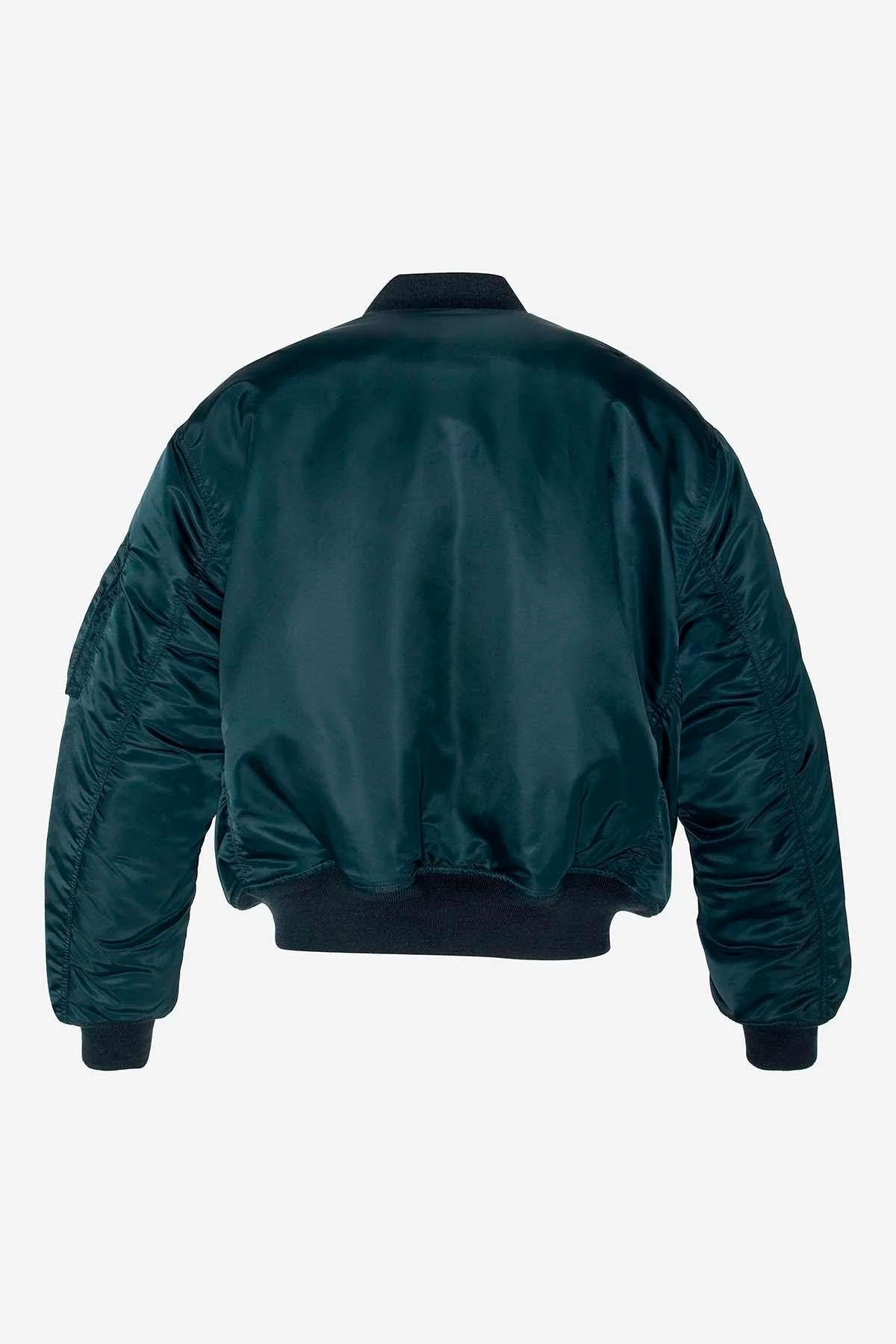 Navy blue MA-1 bomber jacket in recycled nylon - Image n°8