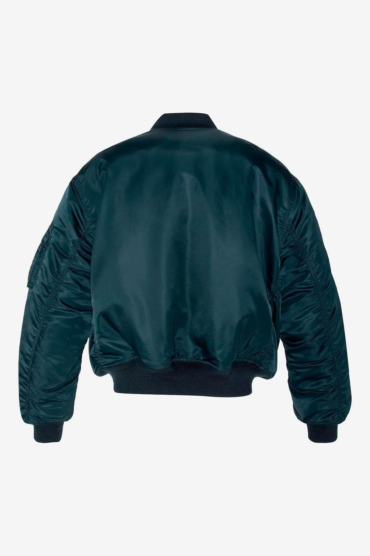 Navy blue MA-1 bomber jacket in recycled nylon - Image n°8