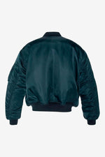 Navy blue MA-1 bomber jacket in recycled nylon - Image n°8