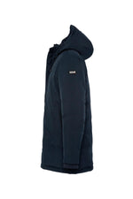 Navy blue multi-pocket textile parka - Image n°7