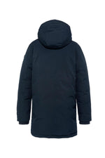 Navy blue multi-pocket textile parka - Image n°8