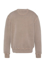 Taupe crew neck sweatshirt with a faded effect - Image n°2