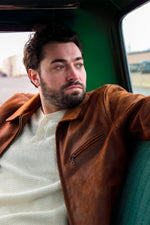 Brown oiled nubuck jacket, Made in USA - Image n°5