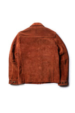 Copper-colored suede leather work jacket - Image n°16