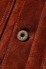 Copper-colored suede leather work jacket - Image n°9