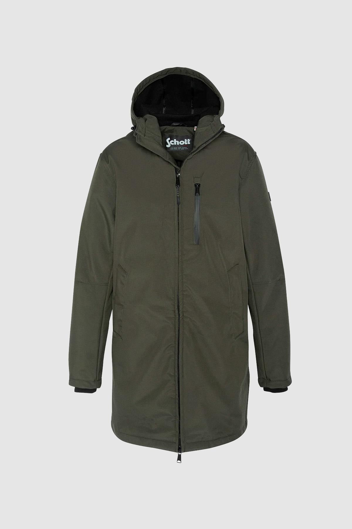 Long, water-repellent khaki jacket - Image n°3