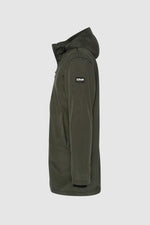 Long, water-repellent khaki jacket - Image n°4