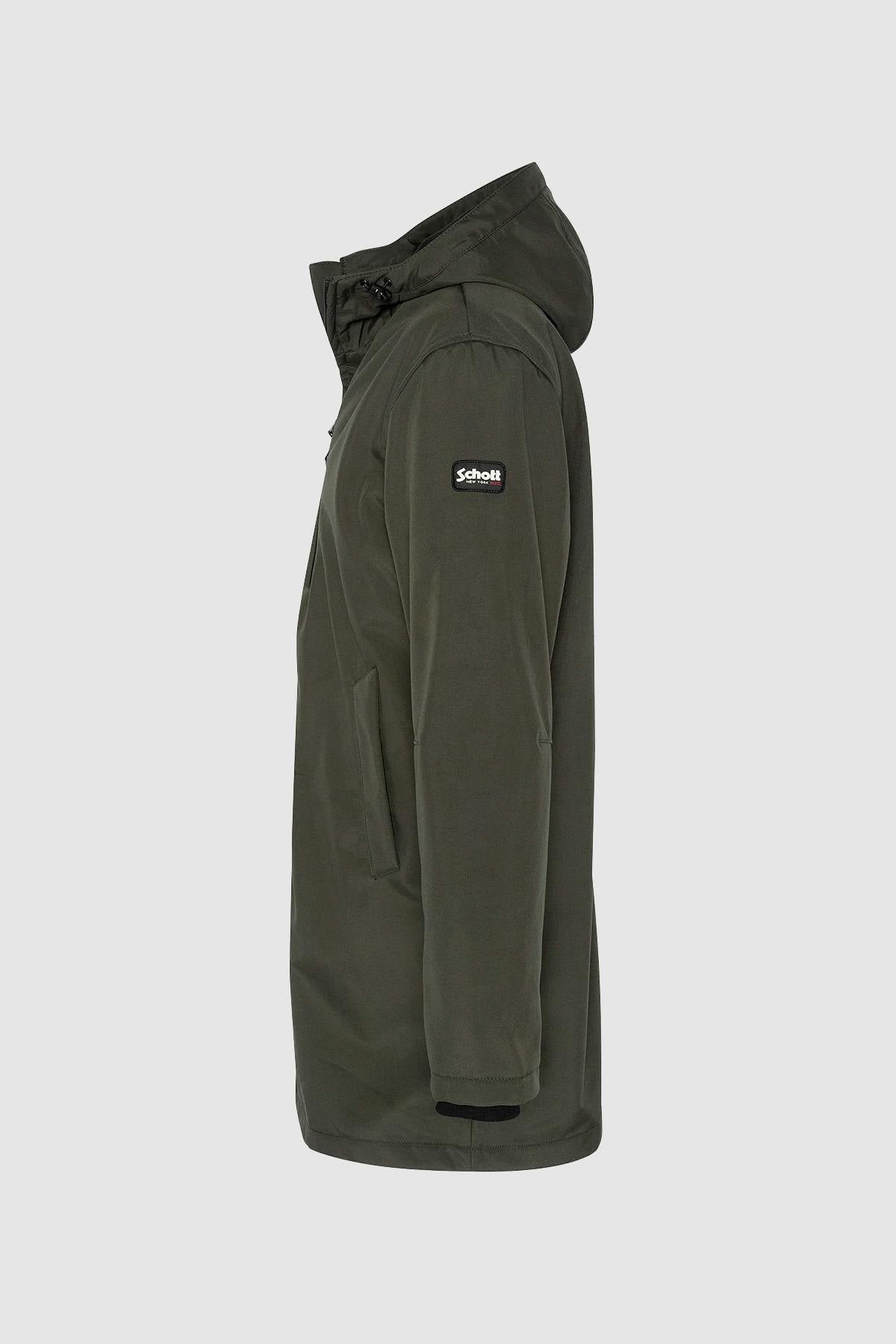 Long, water-repellent khaki jacket - Image n°4