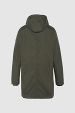 Long, water-repellent khaki jacket - Image n°5