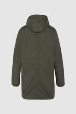 Long, water-repellent khaki jacket - Image n°5