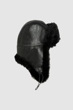 Black double-sided sheepskin hat - Image n°8