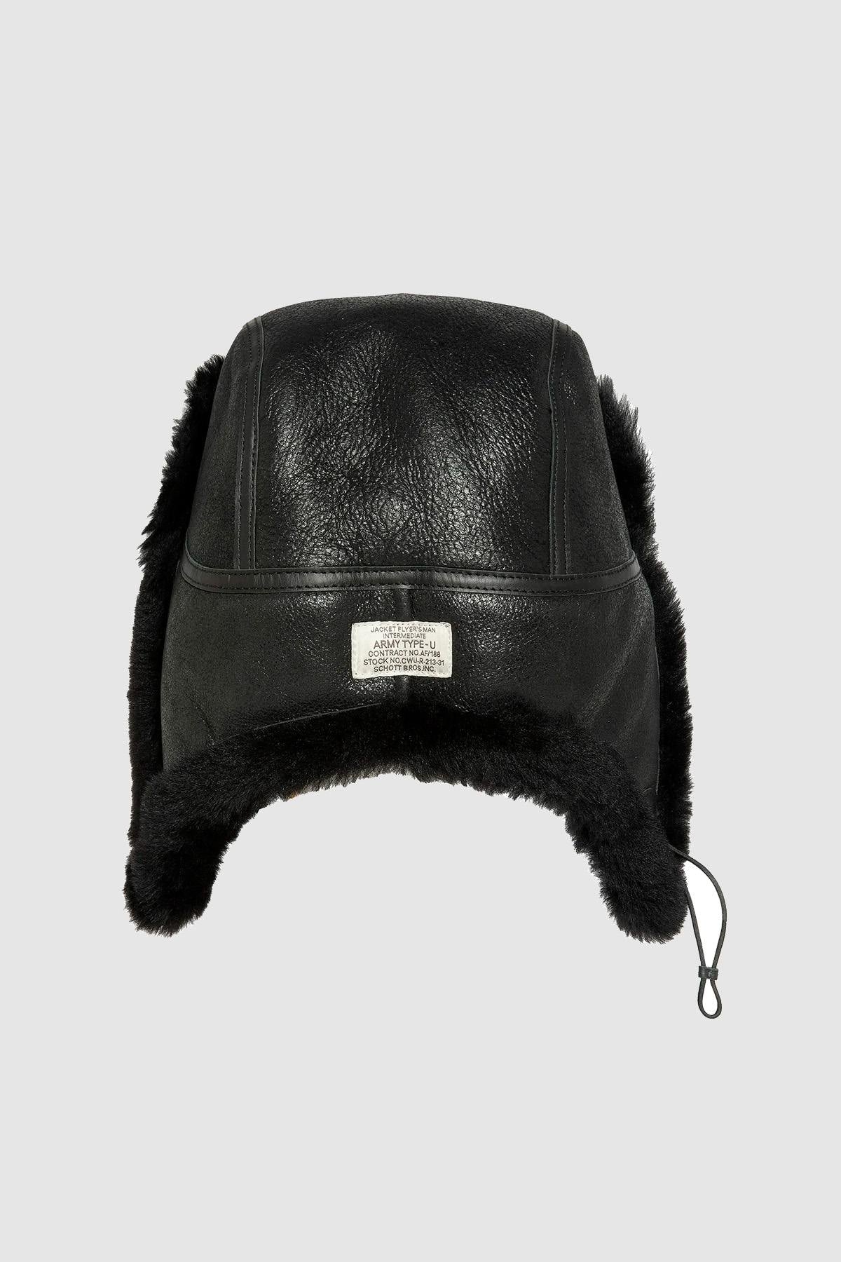 Black double-sided sheepskin hat - Image n°6