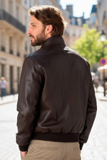 Sober brown leather bombers - Image n°2