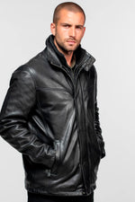 Long black lambskin jacket - Image n°5