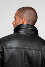 Long black lambskin jacket - Image n°4