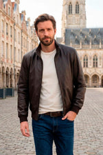 Deep brown lambskin jacket by Serge Pariente, soft and rider-inspired. - Image n°3