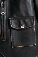 Vintage-style leather biker jacket, Made in the USA - Image n°4