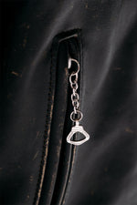 Vintage-style leather biker jacket, Made in the USA - Image n°7