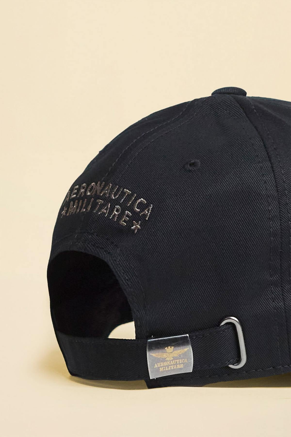Black cotton cap with Aeronautica Militare embroidery - Image n°4
