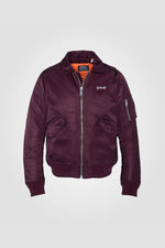 CWU dark burgundy bomber jacket in recycled nylon - Image n°1