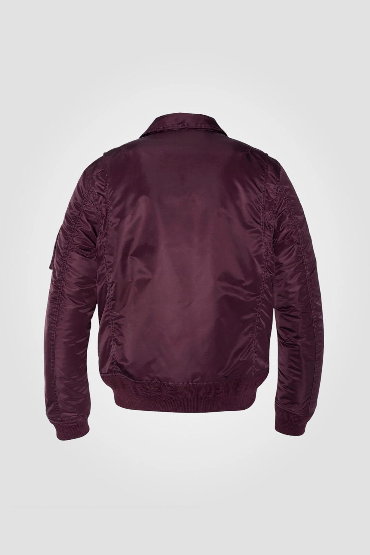CWU dark burgundy bomber jacket in recycled nylon - Image n°2