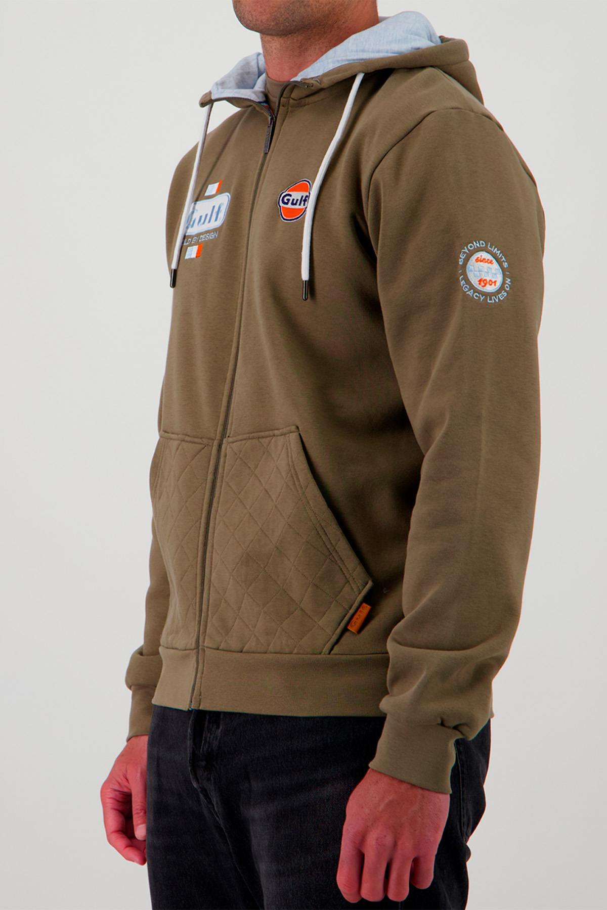 Gulf olive green zip-up hoodie - Image n°4