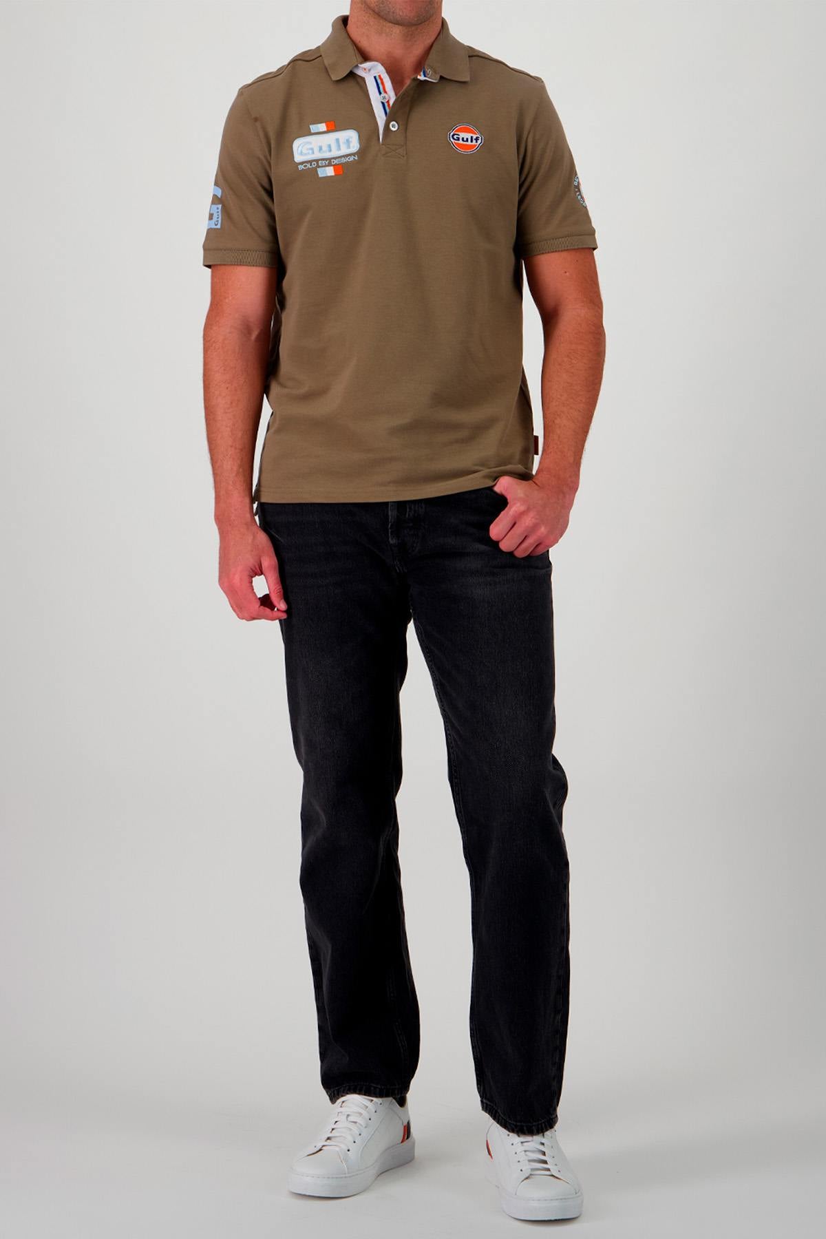 Olive green Gulf polo shirt - Image n°1