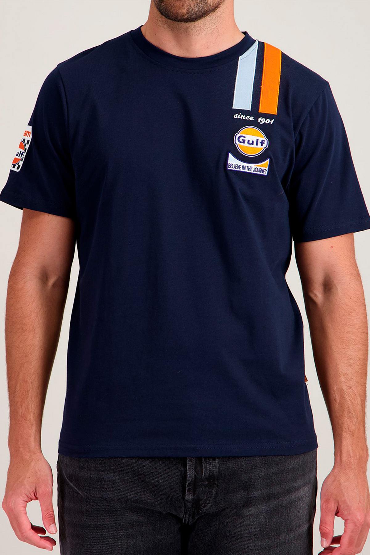 Gulf navy blue racing t-shirt - Image n°1