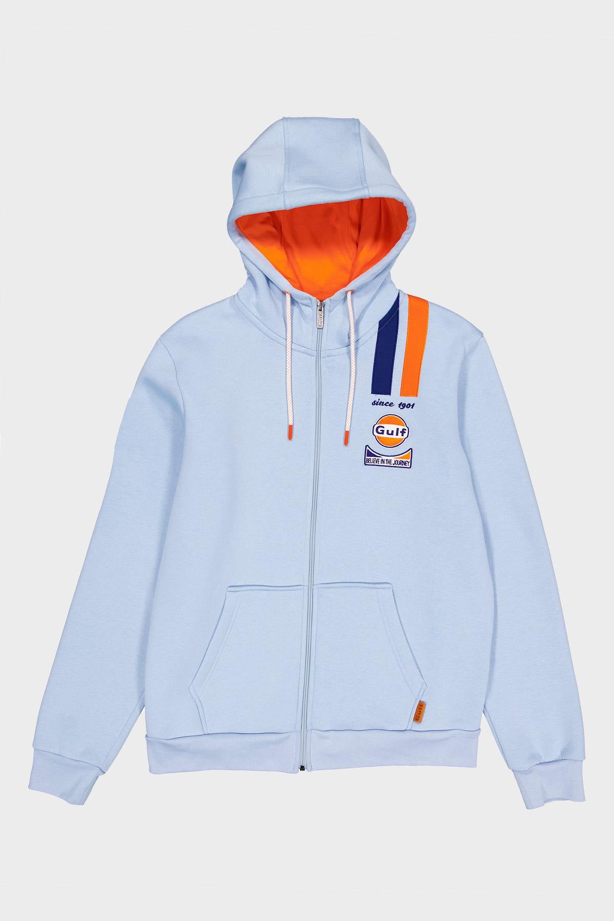 Light blue Gulf racing zip-up hoodie - Image n°4