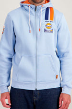 Light blue Gulf racing zip-up hoodie - Image n°1