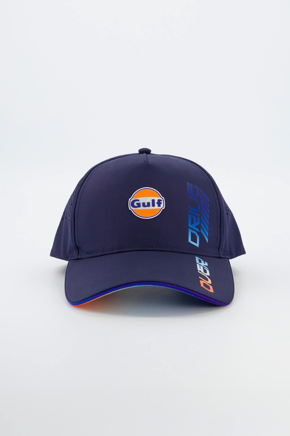 Navy blue Gulf cap with gradient text - Image n°1
