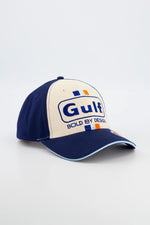 Navy blue and ecru Gulf racing cap - Image n°2