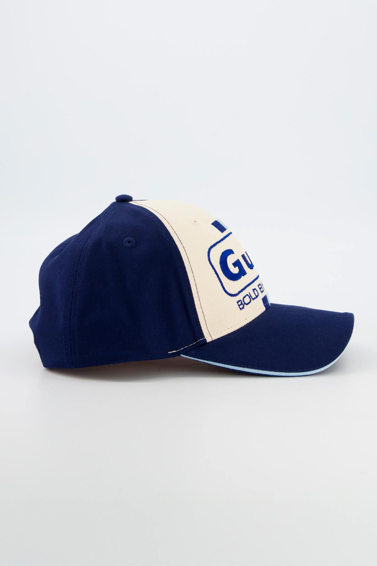 Navy blue and ecru Gulf racing cap - Image n°3