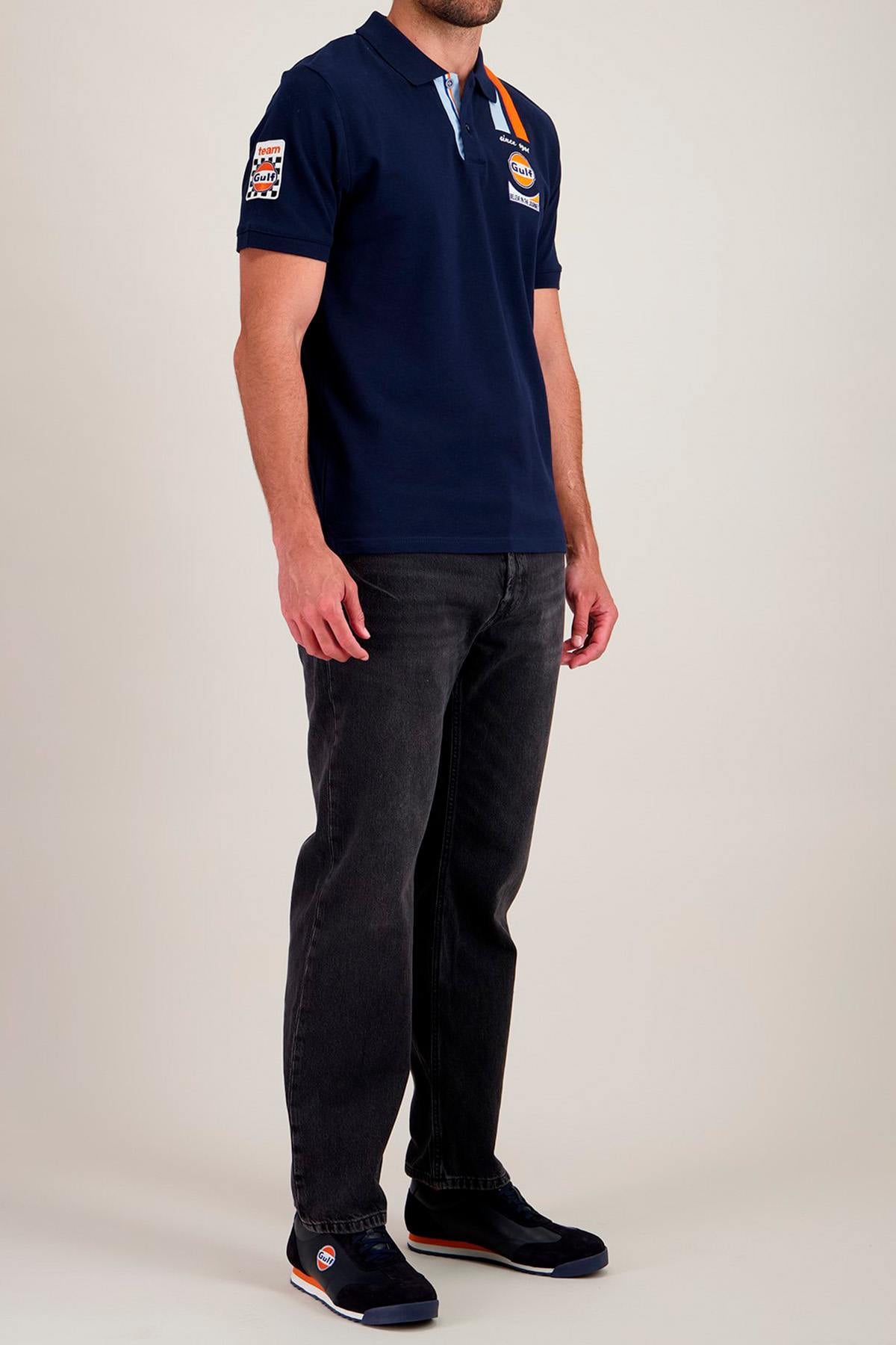 Navy blue Gulf racing polo shirt - Image n°3