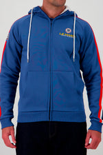 Ocean blue racing zip-up hoodie - Image n°1