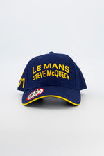 Steve McQueen cap, navy blue and yellow - Image n°1