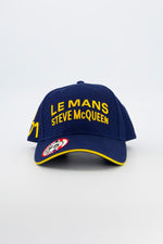 Steve McQueen cap, navy blue and yellow - Image n°1