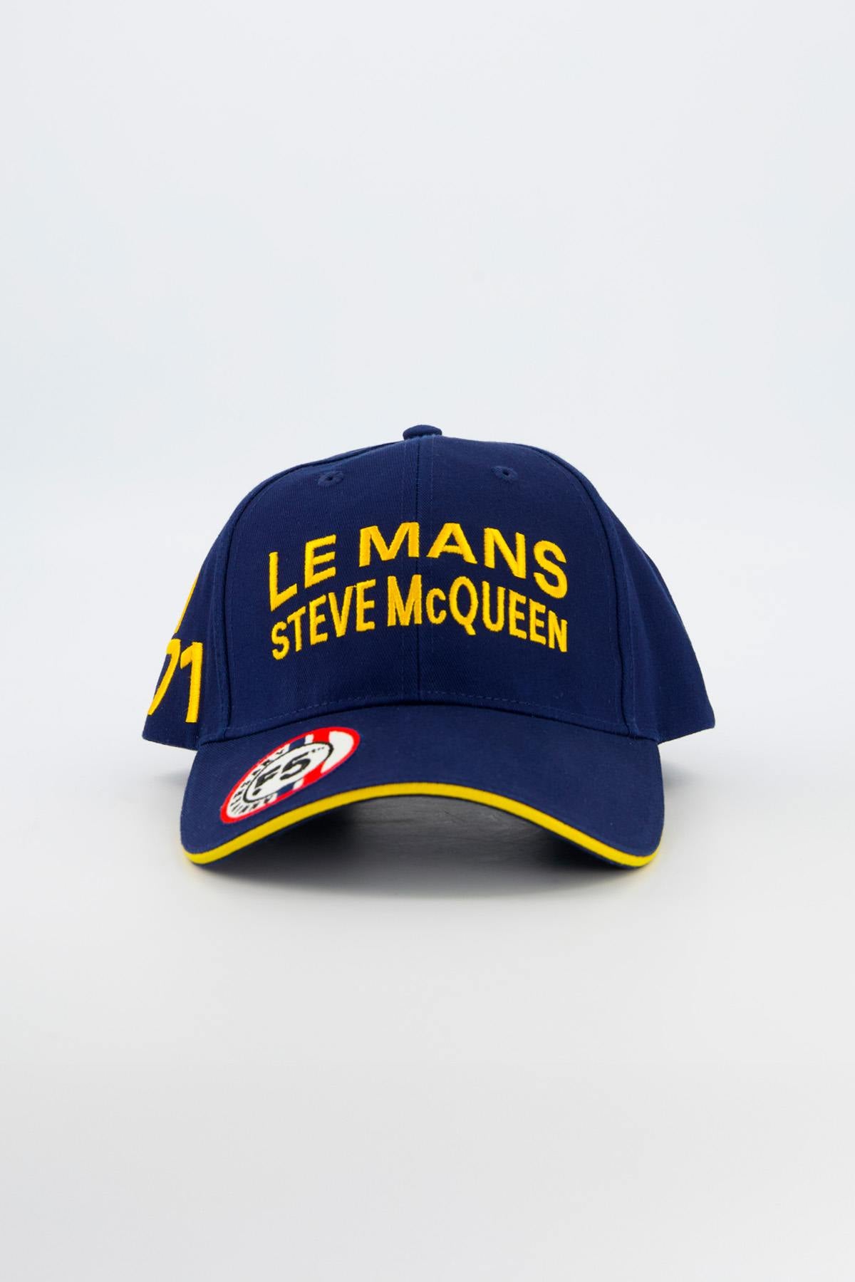 Steve McQueen cap, navy blue and yellow - Image n°1