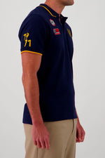 Navy blue Steve McQueen polo shirt with embroidery - Image n°3