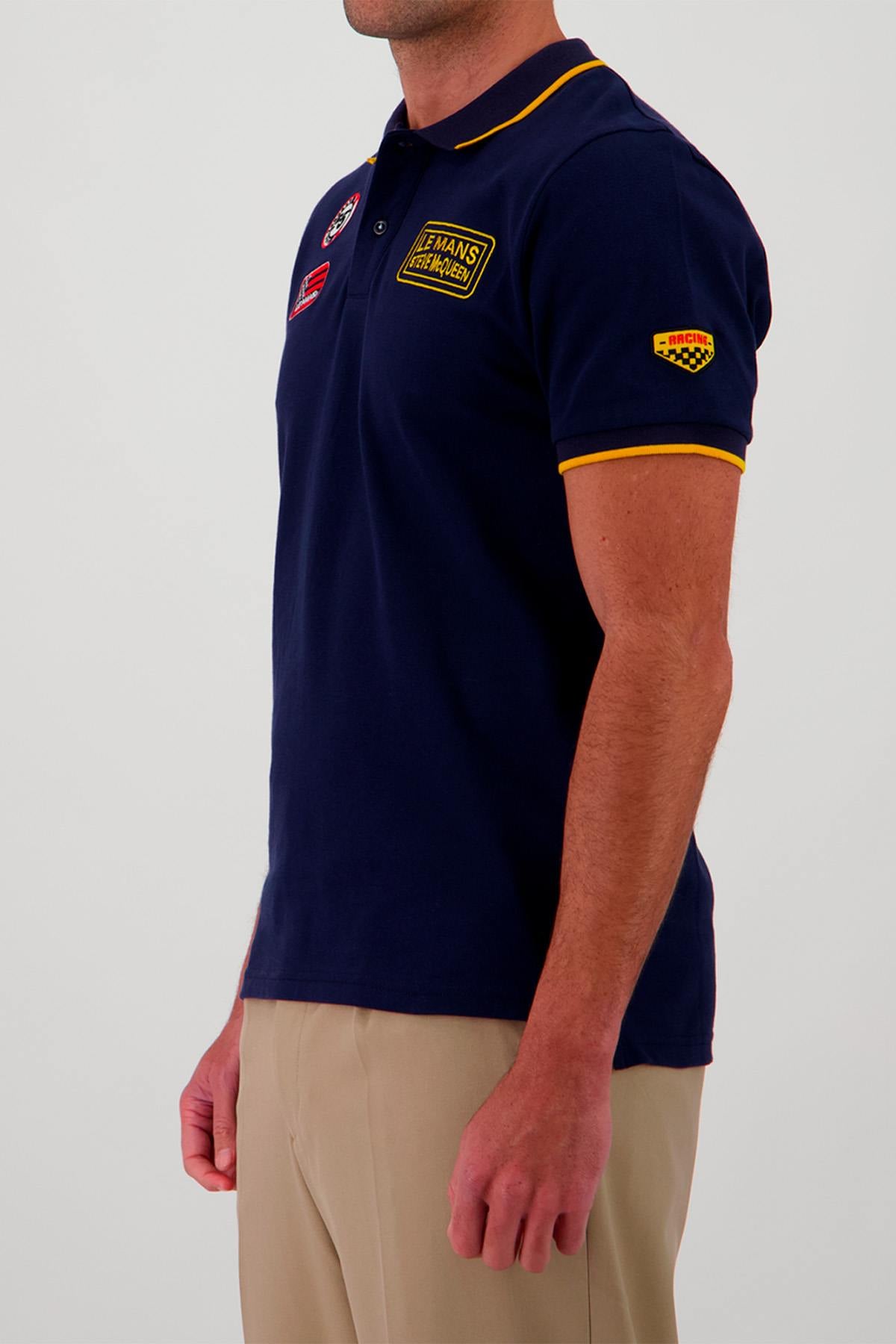 Navy blue Steve McQueen polo shirt with embroidery - Image n°4